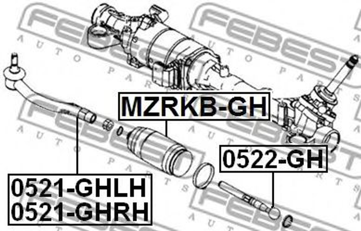 Рульовий наконечник Febest (0521GHRH) - зображення 2