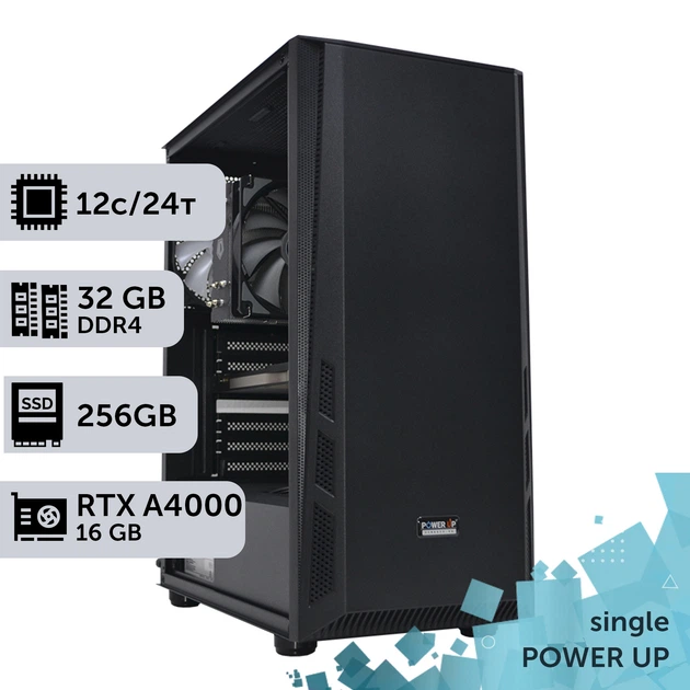Рабочая станция PowerUp #128 Xeon E5 2690 v3 / 32 GB / HDD 1 TB / SSD 256GB / NVIDIA Quadro RTX A4000 16GB для 3D моделирования видеомонтажа рендеринга для инженеров и архитекторов - Фото 2 Рабочая станция PowerUp #128 Xeon E5 2690 v3 / 32 GB / HDD 1 TB / SSD 256GB / NVIDIA Quadro RTX A4000 16GB для 3D моделирования видеомонтажа рендеринга для инженеров и архитекторов - изображение 2