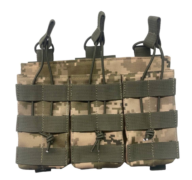 Подсумок под 3 магазина открытый Oxford/Cordura 600D на Molle Defender ММ-14 - изображение 1