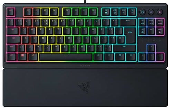 Клавіатура механічна Razer Ornata V3 TKL 84key, Mecha-Membrane Switch, USB-A, EN/UKR RGB, чорний - зображення 1