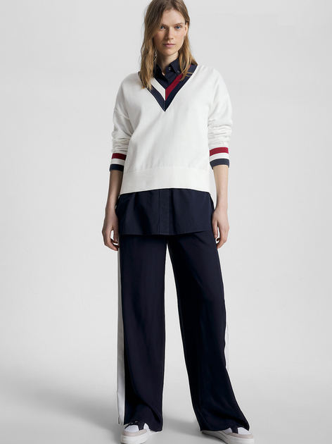 Пуловер жіночий Tommy Hilfiger WW0WW39006-YBL S Білий (8720644313749) - зображення 3