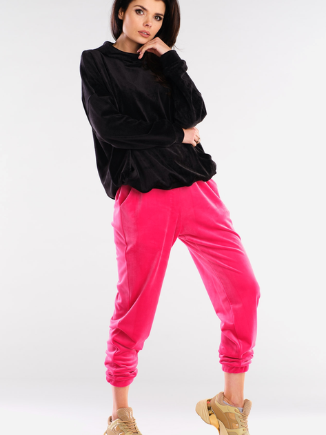 Bluza damska z kapturem kangurka Awama A420 One Size Czarna (5902360555051) - obraz 3