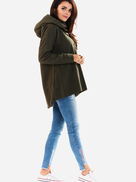 Bluza damska z kapturem długa Awama A200 S-M Khaki (5902360518568) - obraz 6