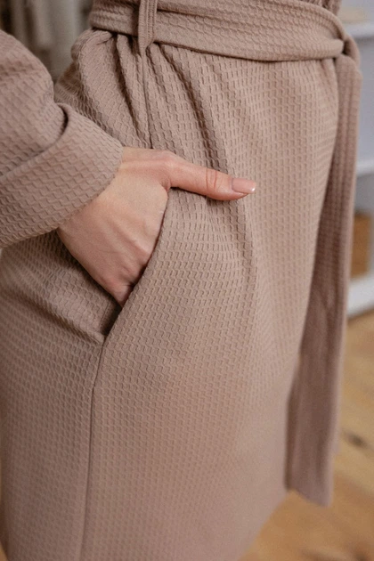 Халат Leinle 50(2XL) Светло-коричневый (102896) - Фото 4 Халат Leinle 50(2XL) Светло-коричневый (102896) - изображение 4
