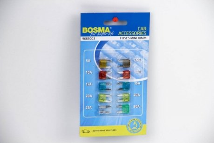 Предохранитель MINI 10 MM BLISTER К-т (Блистер 10 шт) BOSMA (2614) - изображение 1