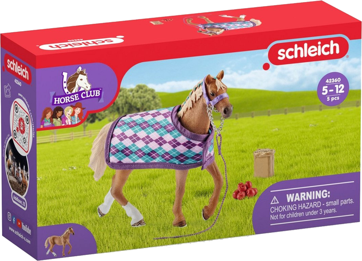 Фігурка Schleich Англійський чистокровний кінь з попоною та аксесуарами 11.5 см (4059433247878) - зображення 1