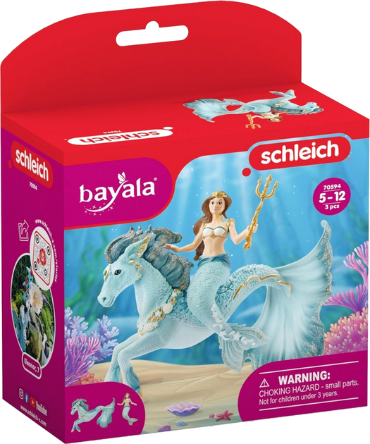 Набір фігурок Schleich Bayala Русалочка Айела на морському конику 2 шт (4059433162904) - зображення 1