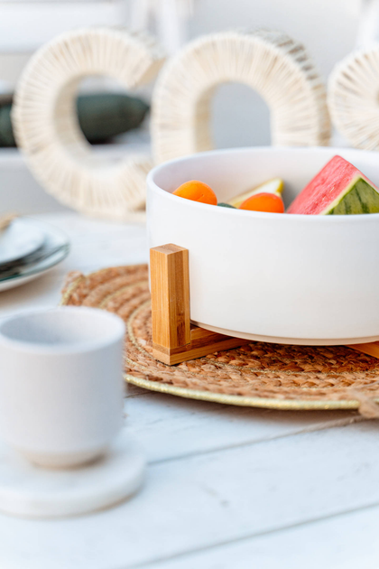Miska na sałatkę Secret de Gourmet ceramiczna na bambusowym stojaku (3560233824202) - obraz 6