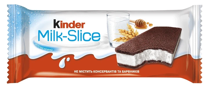 Упаковка бісквітів Kinder Milk Slice з молочною начинкою 20 шт х 28 г - изображение 3