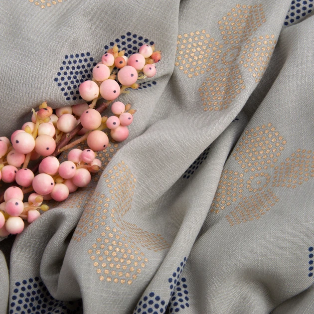 Ткань костюмная под лен с напылением квітка полин 4647593 - изображение 3