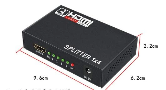 HDMI сплиттер FULL HD 2k 1080 на 4 порта 1 вход ->на 4 экрана разветвитель Splitter разветвитель повторитель (555281274-1) Черный - изображение 7