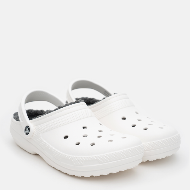 Chodaki męskie ocieplane Crocs Classic Lined Clog 203591-10M 43-44 (M9/W11) Białe (0191448251441) - obraz 2