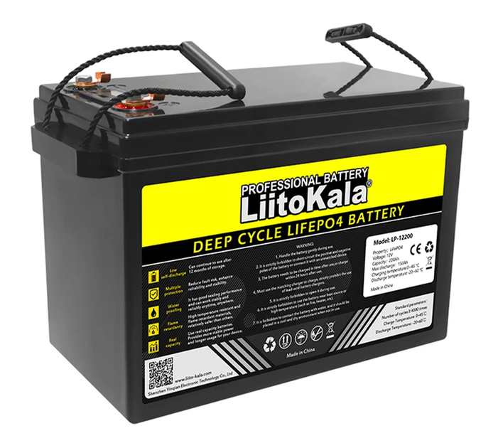 Аккумулятор LiitoKala LiFePO4 LCD 12V 200Ah (2400Wh) со встроенным BMS, 4000+ циклов - изображение 1