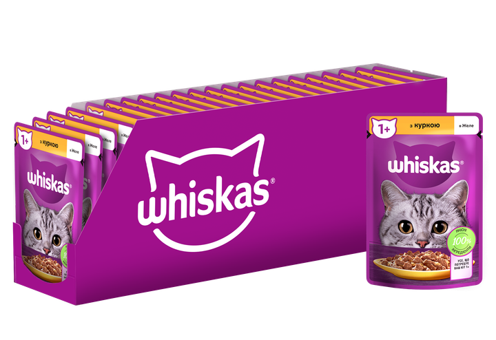 Упаковка влажного корма Whiskas с курицей в желе 28 шт. * 85г - изображение 3