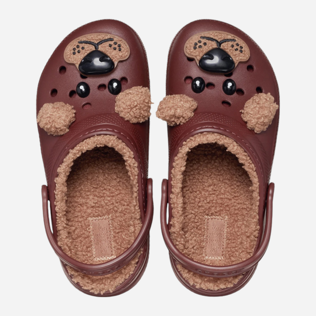 Chodaki chłopięce ocieplane Crocs Classic Lined Iam Brown Bear Clog Kids T 210019-2FL 27-28 (C10) Brązowe (0196265758746) - obraz 3