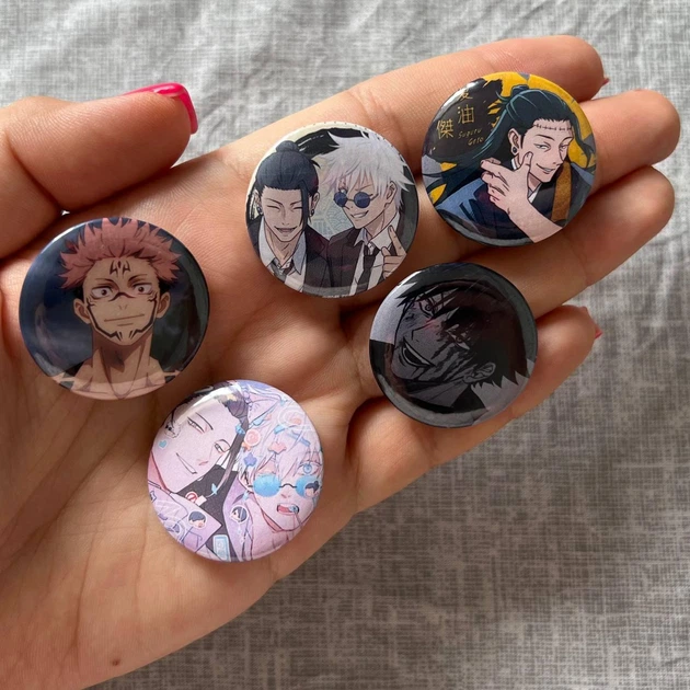 Значок из манги Магическая битва Jujutsu Kaisen 32 мм 5 шт