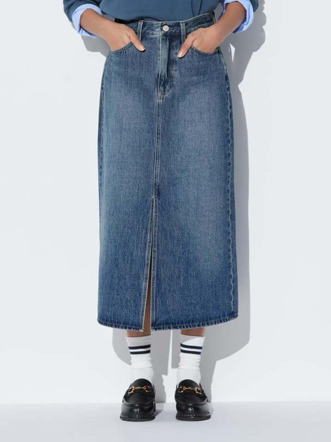 Спідниця джинсова міді осіння пряма жіноча Uniqlo 30125753 27 Синя від Rozetka на платформі USKIDKA Акція на Спідниця джинсова міді осіння пряма жіноча Uniqlo 30125753 27 Синя від Rozetka