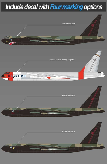 Модель літака для склеювання Academy B-52D Stratofortress 1:144 (8809845381341) - зображення 2