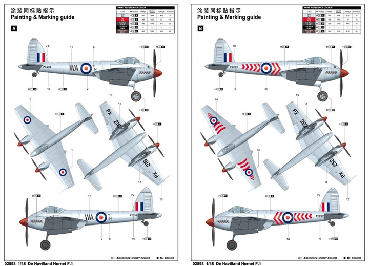 Модель літака для склеювання Trumpeter De Havilland Hornet F.1 1:48 (9580208028934) - зображення 3
