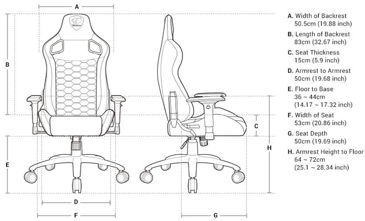Геймерське крісло Cougar Outrder S Black (CGR-OUTRIDER S-B) - зображення 9