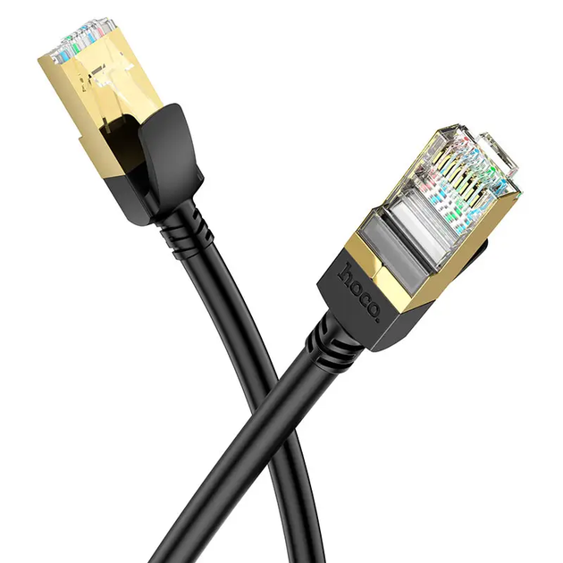 Кабель Hoco US02 Level pure copper gigabit ethernet cable(L=5M) Black - Фото 1 Кабель Hoco US02 Level pure copper gigabit ethernet cable(L=5M) Black - изображение 1