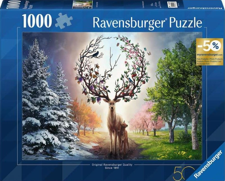 Puzzle Ravensburger Jeleń 50 urodziny 70 x 50 cm 1000 elementów (4005555010883) - obraz 1