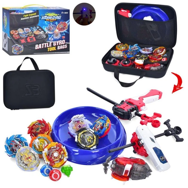 Набір дзиги BeyBlade ToyCloud бейблейд 8 шт, арена, запускалки, сумка для зберігання - Фото 2 Набір дзиги BeyBlade ToyCloud бейблейд 8 шт, арена, запускалки, сумка для зберігання - зображення 2