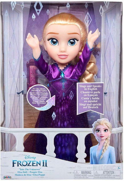 Лялька Jakks Pacific Frozen 2 Ельза співоча у фіолетовій сукні 35 см (0192995208490) - зображення 1