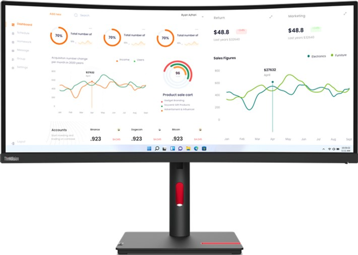 Монитор 34" Lenovo ThinkVision T34w-30 (63D4GAT1UA) - изображение 1