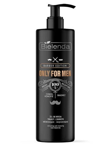 Освежающий гель Bielenda для умывания лица и бороды ONLY FOR MEN BARBER EDITION 190 мл - Фото 1 Освежающий гель Bielenda для умывания лица и бороды ONLY FOR MEN BARBER EDITION 190 мл - изображение 1