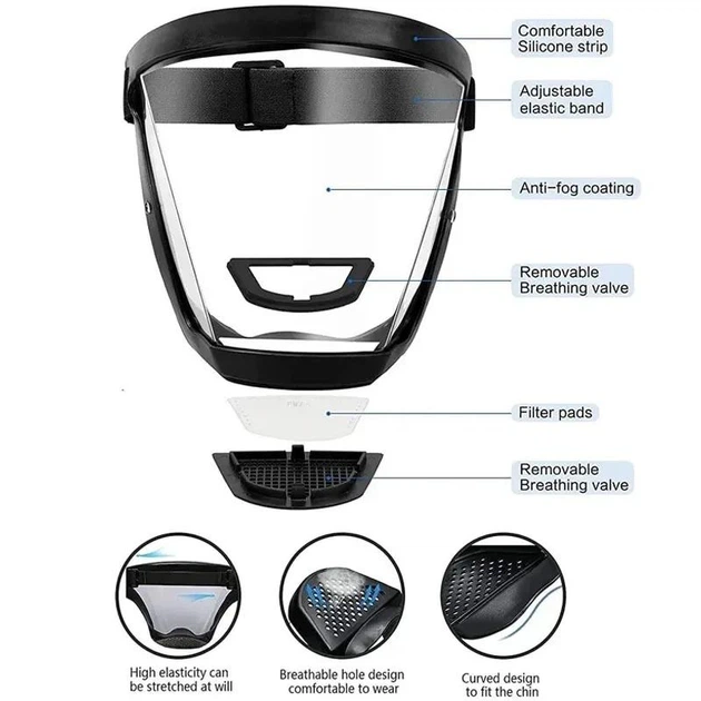 Маска щиток пылезащитный для лица Face Shield - изображение 9