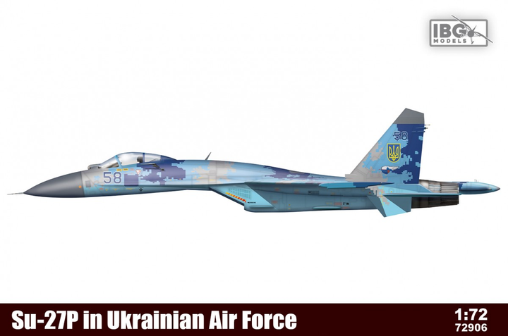 Модель літака для склеювання IBG Models Su-27P in Ukrainian Air Force 1:72 (5907747902695) - зображення 1