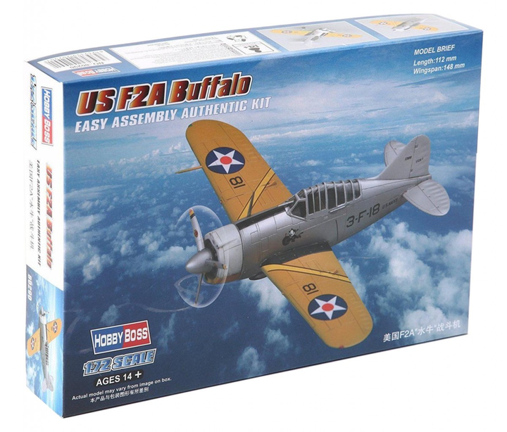 Модель літака для склеювання Hobby Boss US F2A Buffalo 1:72 (6939319202901) - зображення 1