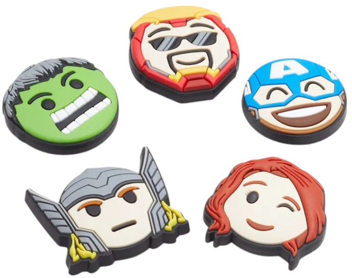 Przypinki jibbitz Crocs Avengers Emojis 10010006 5 szt Wielokolorowe (0196265177912) - obraz 1