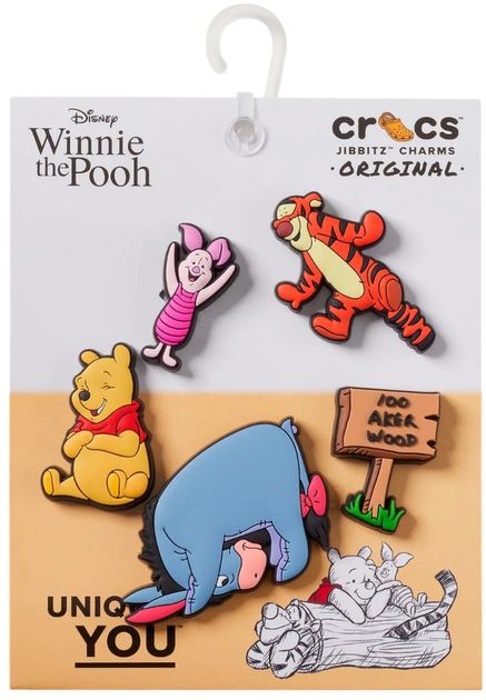 Джибітси Crocs Winnie The Pooh 10011268 5 шт Різнокольорові (0196265283811) - зображення 3