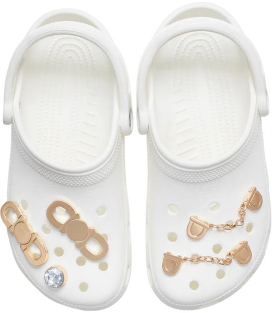 Przypinki do butów Crocs Jibbitz Recollect Shoelery 10012935 5 szt Złociste (0196265527656) - obraz 3