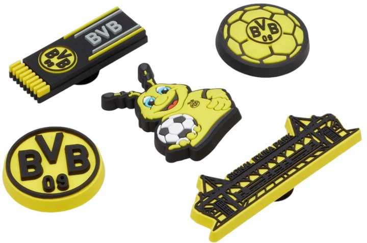 Przypinki do butów Crocs Jibbitz BVB 5 szt Czarny/Żółty (196265483174) - obraz 2