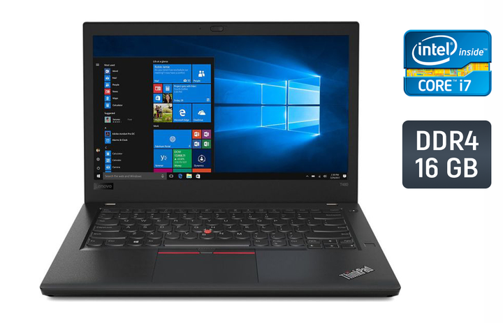 Ультрабук Lenovo ThinkPad T480 / 14" (2560x1440) IPS / Intel Core i7-8650U (4 (8) ядра по 1.9 - 4.2 GHz) / 16 GB DDR4 / 512 GB SSD / nVidia GeForce MX150, 2 GB GDDR5, 64-bit / WebCam / TouchID / Windows 10 б/в - Фото 1 Ультрабук Lenovo ThinkPad T480 / 14" (2560x1440) IPS / Intel Core i7-8650U (4 (8) ядра по 1.9 - 4.2 GHz) / 16 GB DDR4 / 512 GB SSD / nVidia GeForce MX150, 2 GB GDDR5, 64-bit / WebCam / TouchID / Windows 10 б/в - зображення 1