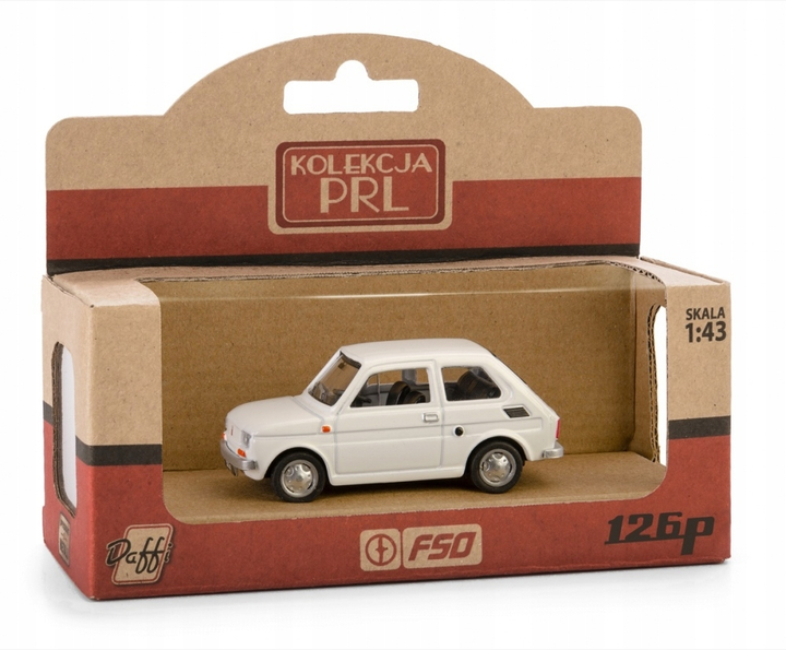 Pojazd metalowy Daffi PRL Fiat 126p Biały (5905422115699) - obraz 1