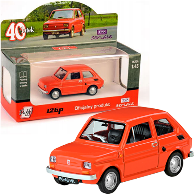 Pojazd metalowy Daffi PRL Fiat 126p Czterdziestolatek (5905422023253) - obraz 4