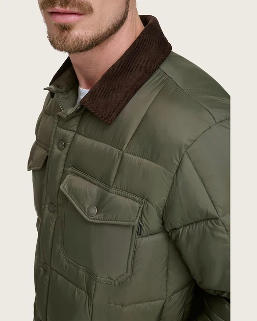 Куртка-пуховик зимняя стеганная Dockers by Levi's Midweight Quilted Jacket Color: Forest Green Размер: XL - изображение 8