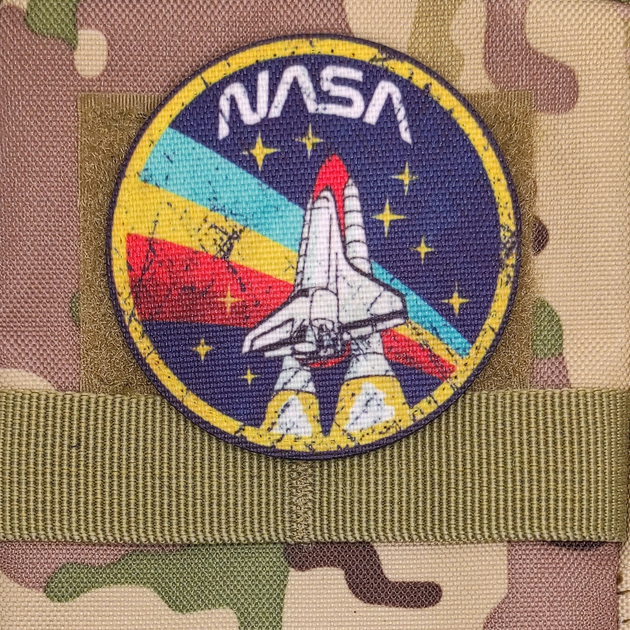 Шеврон NASA (НАСА) шатл, 7х7, на липучці (велкро), патч друкований - зображення 2