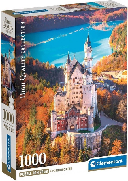 Puzzle Clementoni Compact Neuschwanstein 1000 elementów (8005125399093) - obraz 1