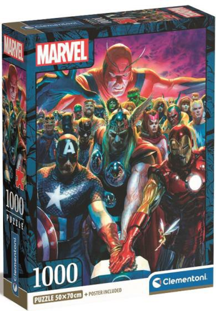 Puzzle Clementoni Compact Marvel The Avengers 1000 elementów (8005125399154) - obraz 1