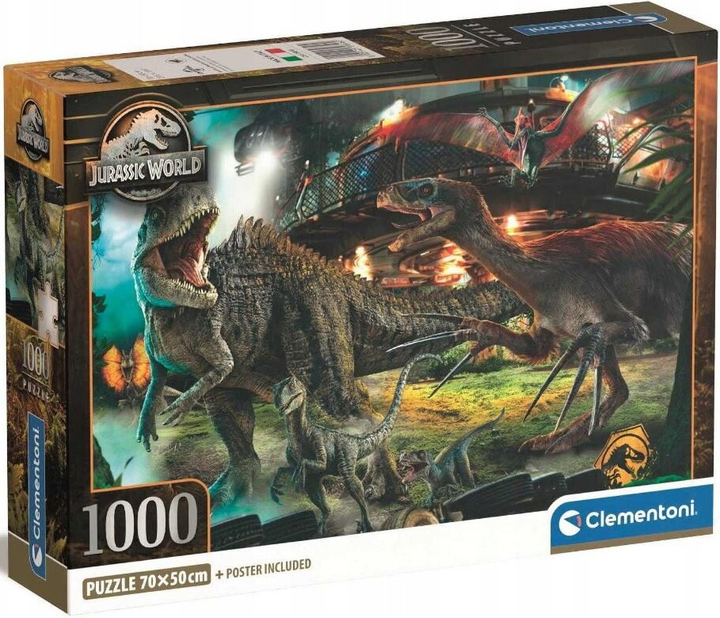 Puzzle Clementoni Compact Jurassic World 1000 elementów (8005125398560) - obraz 1