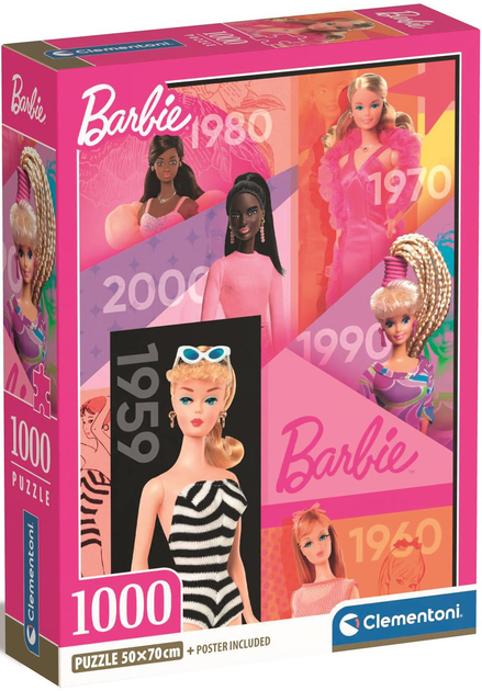 Puzzle Clementoni Compact Barbie 1000 elementów (8005125398065) - obraz 1