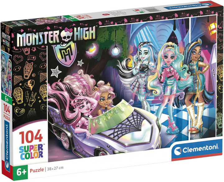 Puzzle Clementoni Super Kolor Monster High 104 elementy (8005125257836) - obraz 1