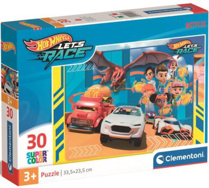 Puzzle Clementoni Super Kolor Hot Wheels 30 elementów (8005125202843) - obraz 1