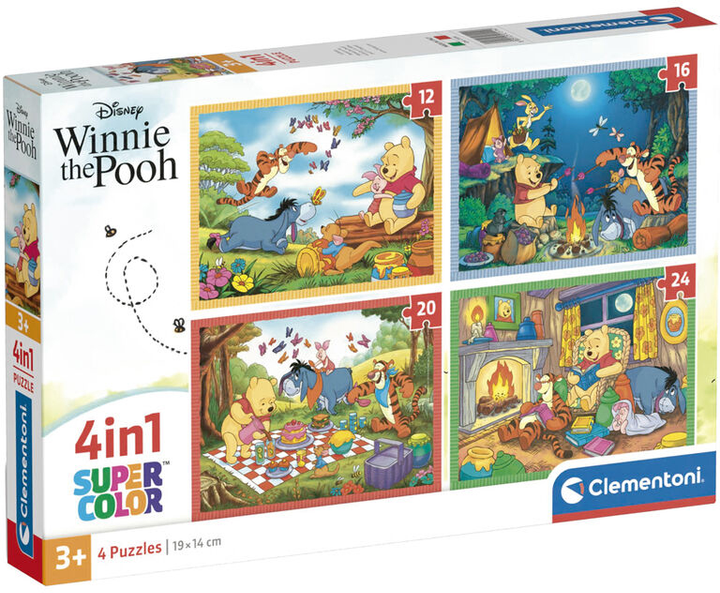 Puzzle Clementoni Super Kolor Disney Winnie The Pooh 4 w 1 (8005125215140) - obraz 1