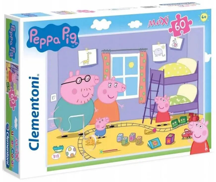 Puzzle Clementoni Maxi Super Kolor Peppa Pig 60 elementów (8005125264384) - obraz 1